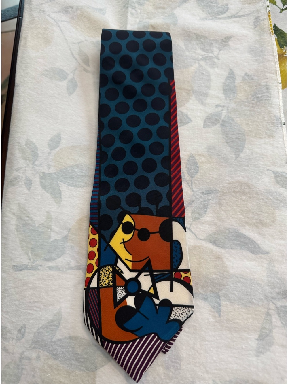 Rare Romero Britto Men’s Silk Necktie Art Abstract Design USA Made